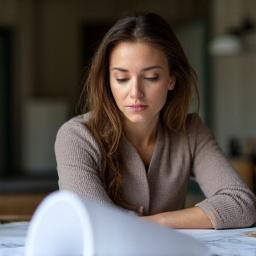 Egy belsőépítész csapat tagja tervezőasztal felett